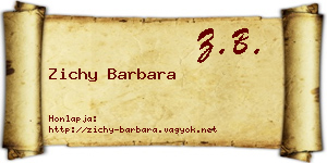 Zichy Barbara névjegykártya